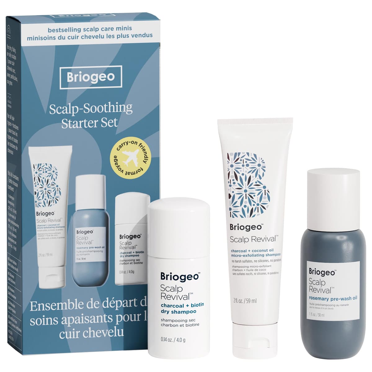 Scalp Revival™ Moisture + Detox + Refresh Minis Kit for Dry, Flaky Scalp