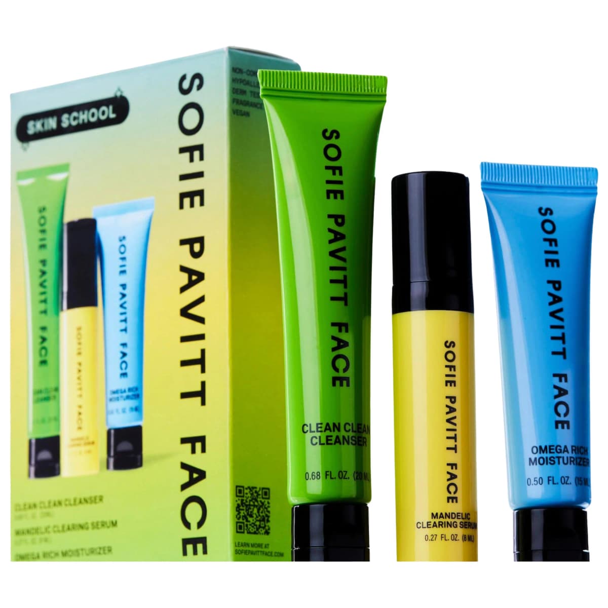 The Skin School Set: Cleanse, Treat & Hydrate Minis for Clearer Skin