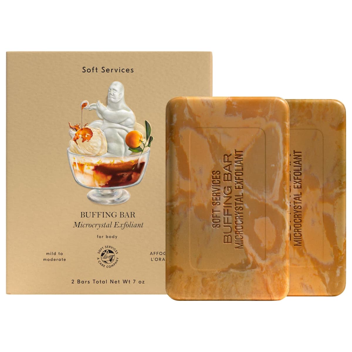 Affogato L’Orange Buffing Bar Body Exfoliant (2-pack) with Vanilla, Coconut, Citrus & Espresso