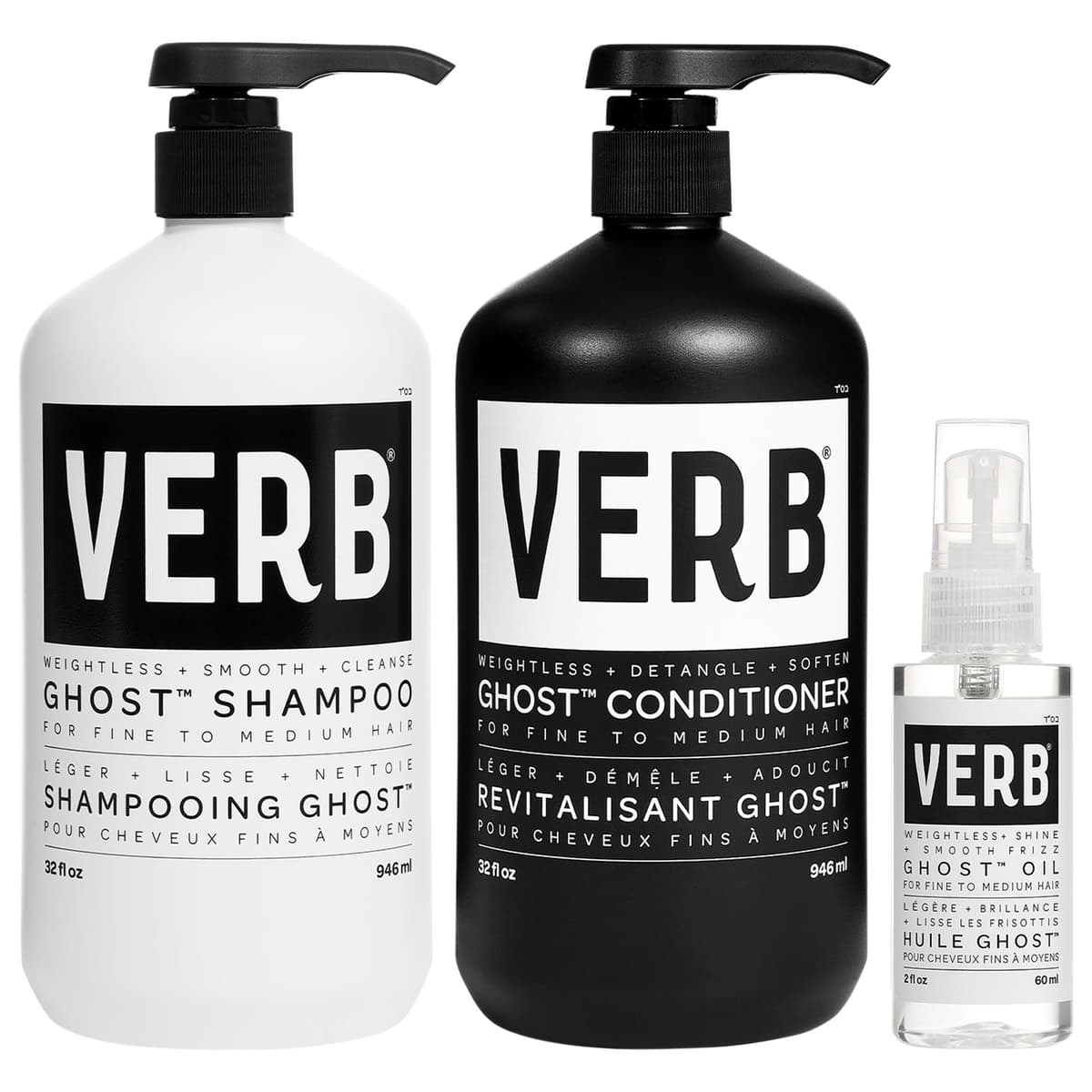 Ghost Shampoo, Conditioner, and Hair Oil Gift Set
