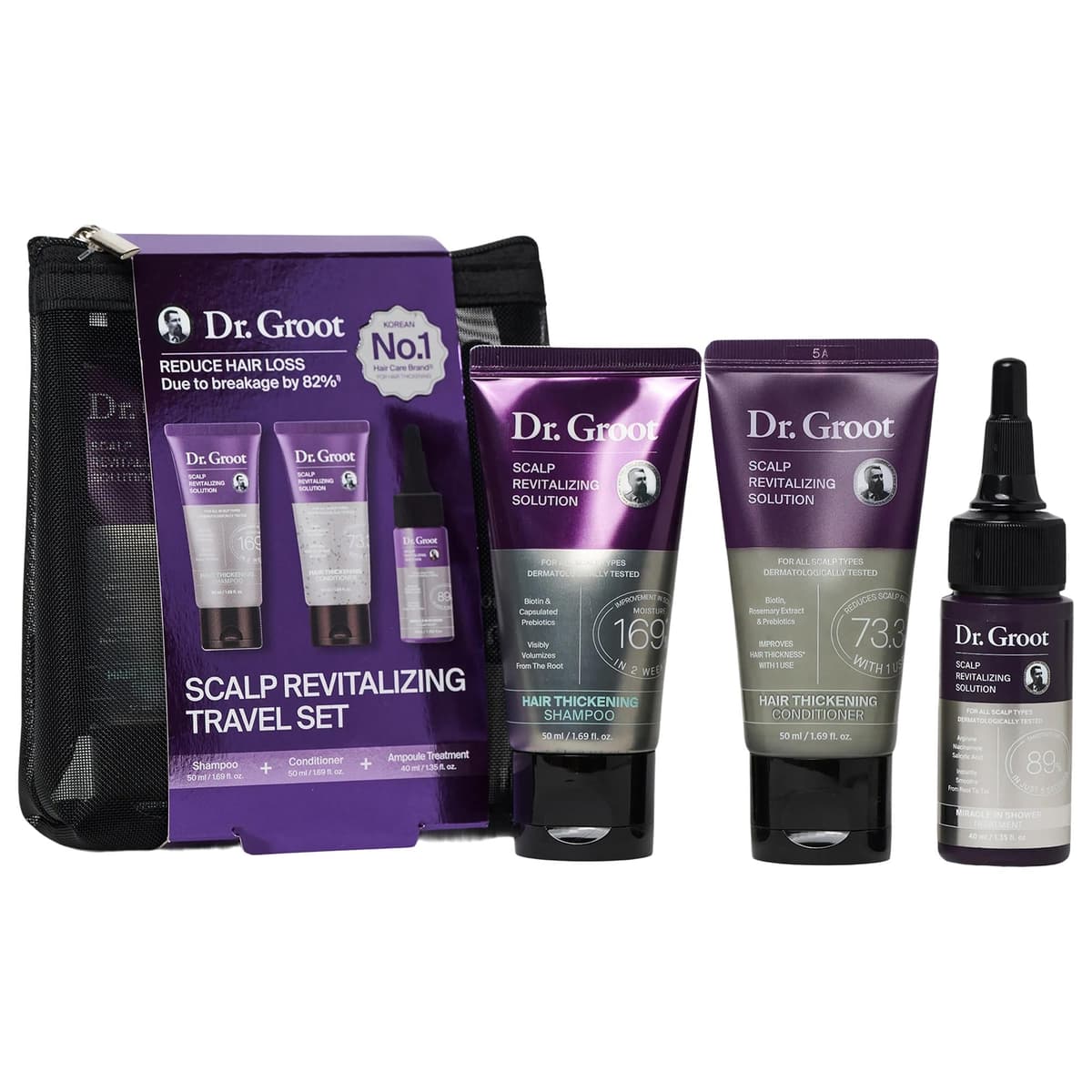 Mini Hair Thickening Shampoo, Conditioner & Miracle In Shower Treatment Travel Gift Set