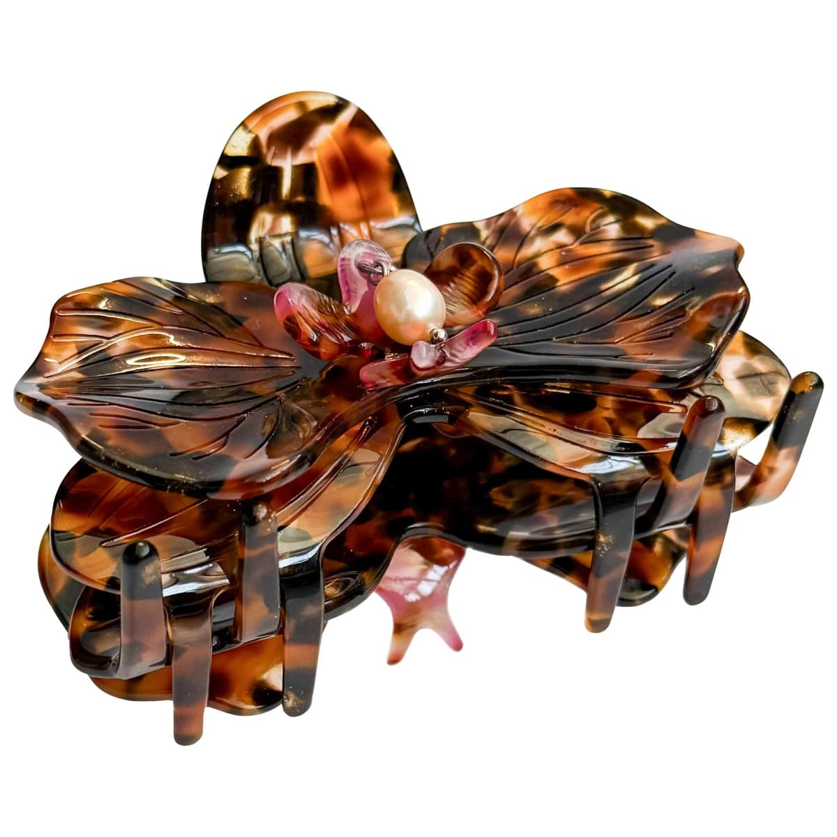 Medium Orchid Hair Claw Clip in Leopard