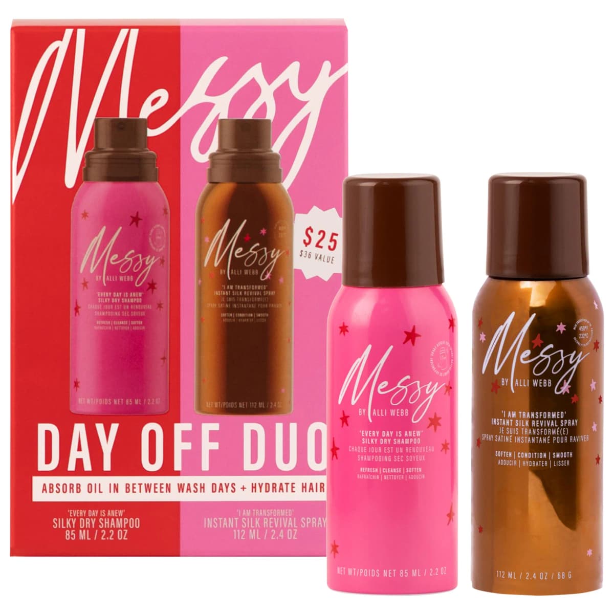 Mini Silky Dry Shampoo & Instant Silk Revival Hair Refresh Spray Set