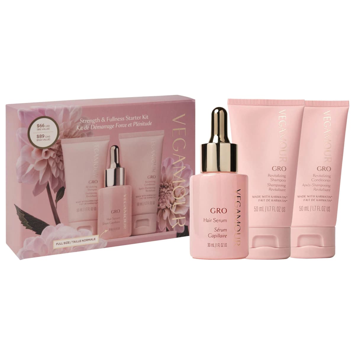 GRO Hair Serum and Mini Shampoo and Conditioner Gift Set