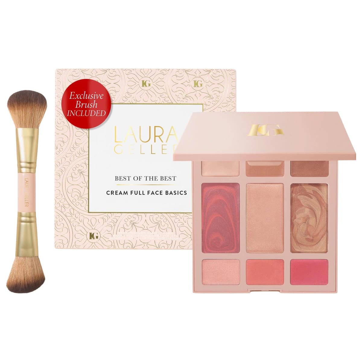 The Best of the Best Cream Full Face Basics & Dual-Ended Blush + Bronzer Brush