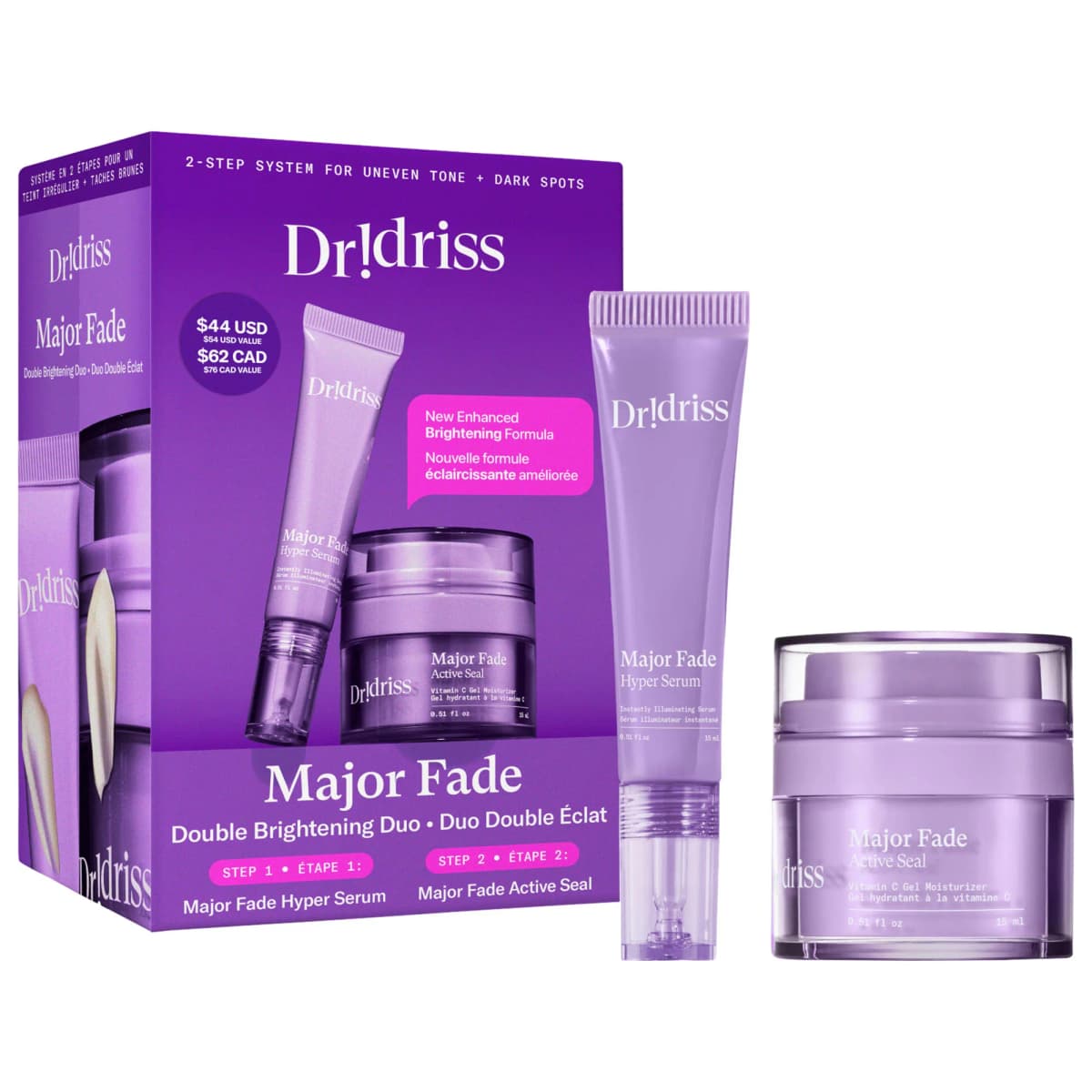 Mini Major Fade Set Serum & Cream with Vitamin C for Hyperpigmentation & Uneven Skin