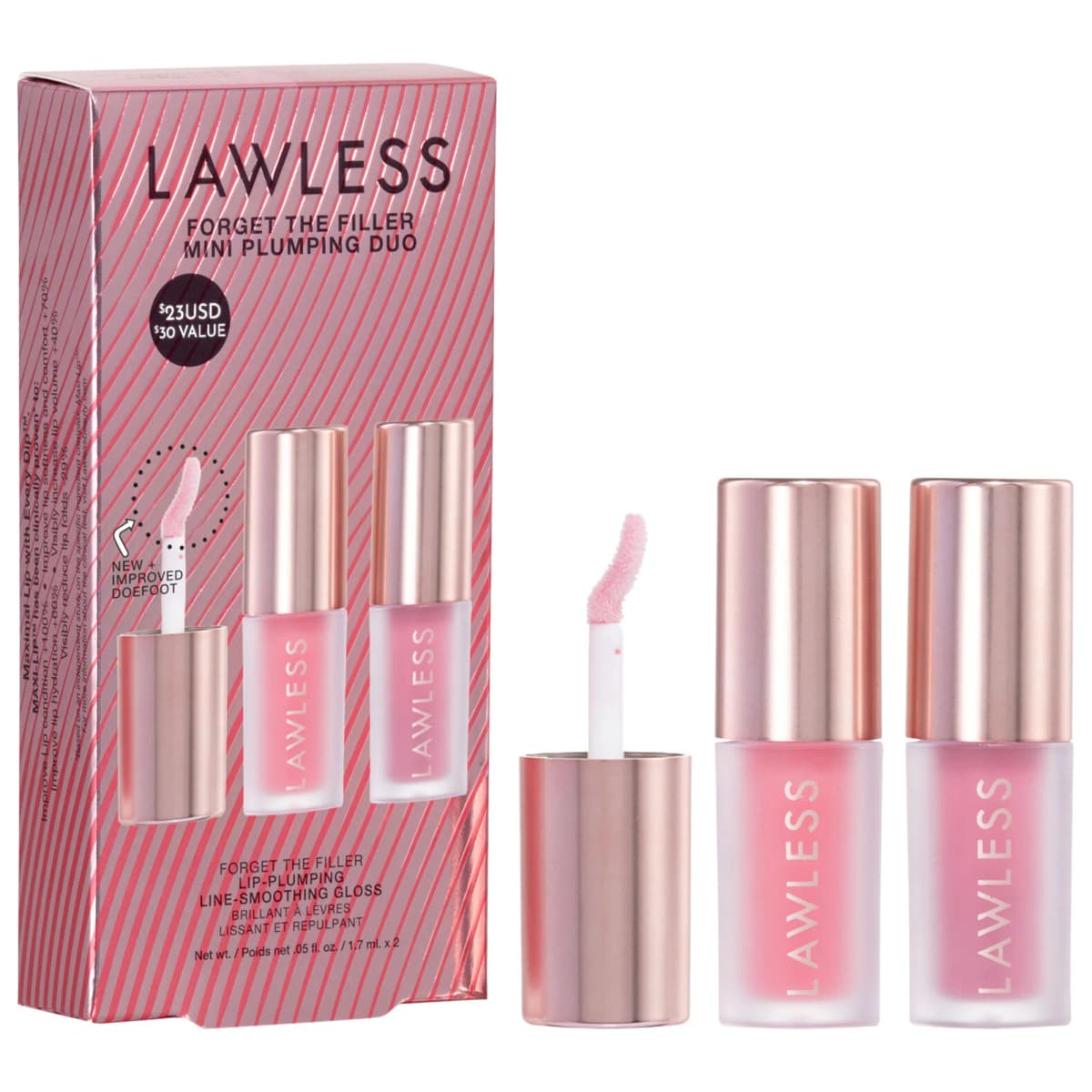 Mini Forget The Filler Lip Plumper Duo with Velvet + Strawberry Popsicle