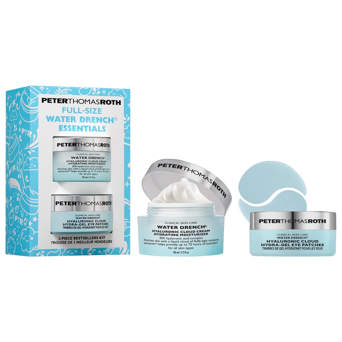 Full-Size Water Drench® Hyaluronic Acid Essentials 2-Piece Moisturizer and Eye Patch Set