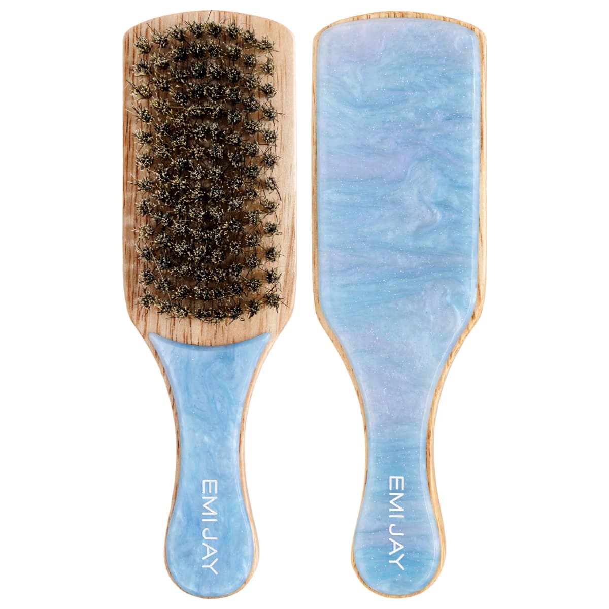 Mini Boar Bristle Hair Brush Blue Sugar