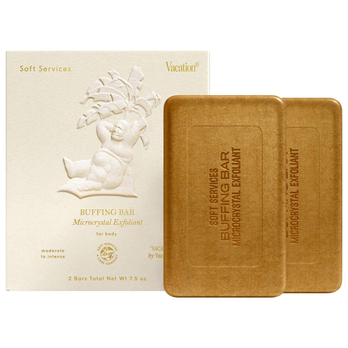 Soft Services x Vacation® — "VACATION" Buffing Bar Exfoliating Body Bar (2-pack) with Coconut, Pineapple & Solar Notes