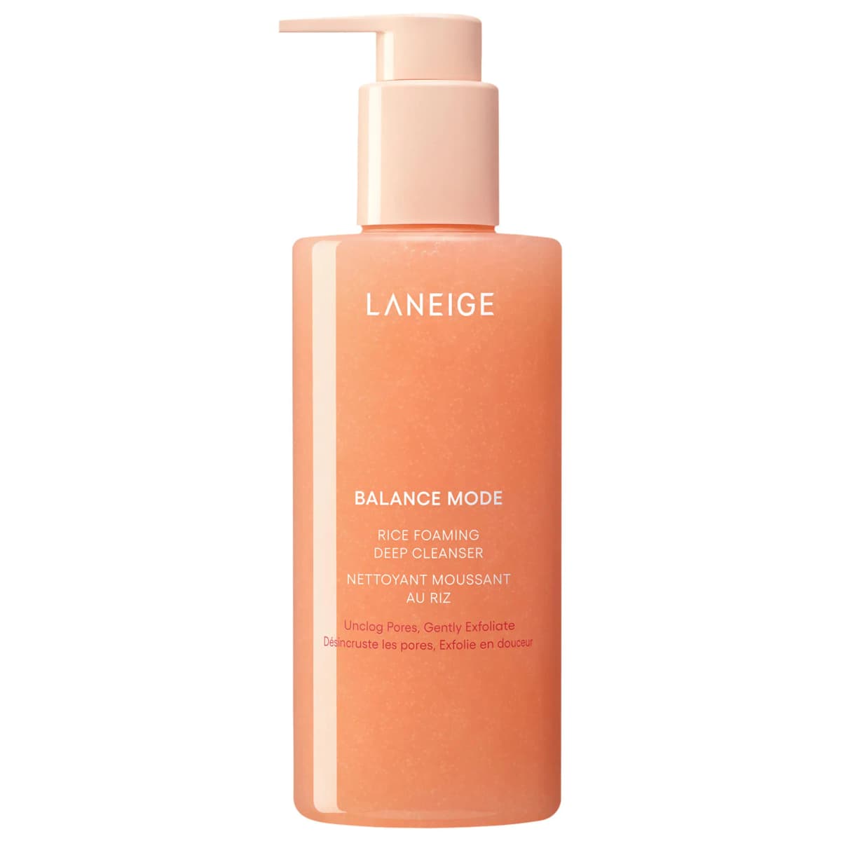 Gel nettoyant moussant au riz Balance Mode avec acide glycolique pour contrôler le brillant et déboucher les pores.