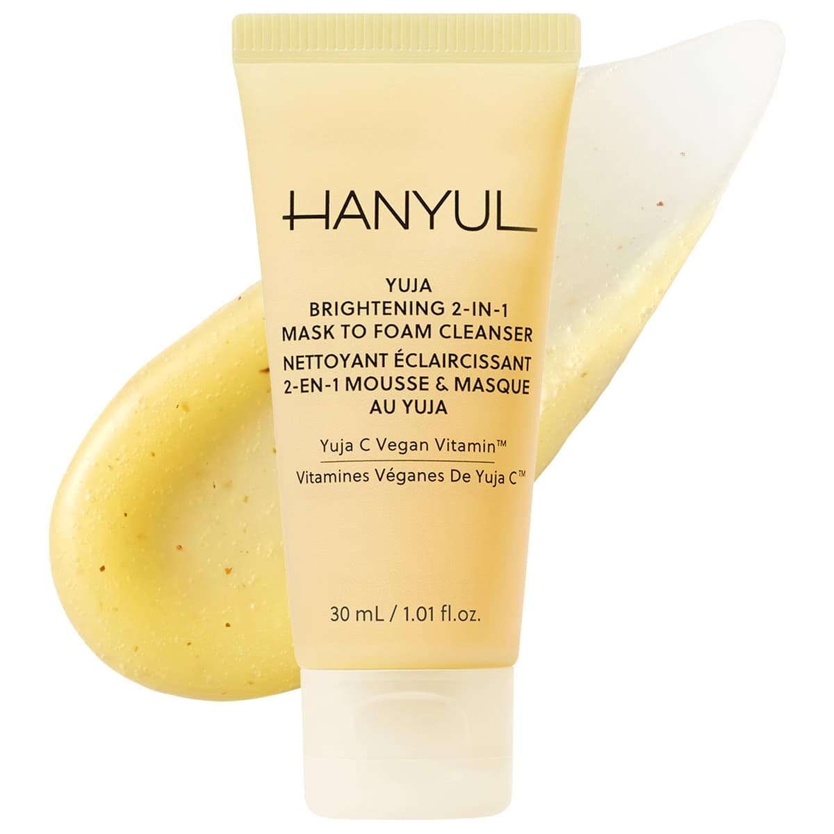 Korean Mini Yuja Brightening 2-in-1 Mask to Foam Cleanser with Vitamin C + Niacinamide