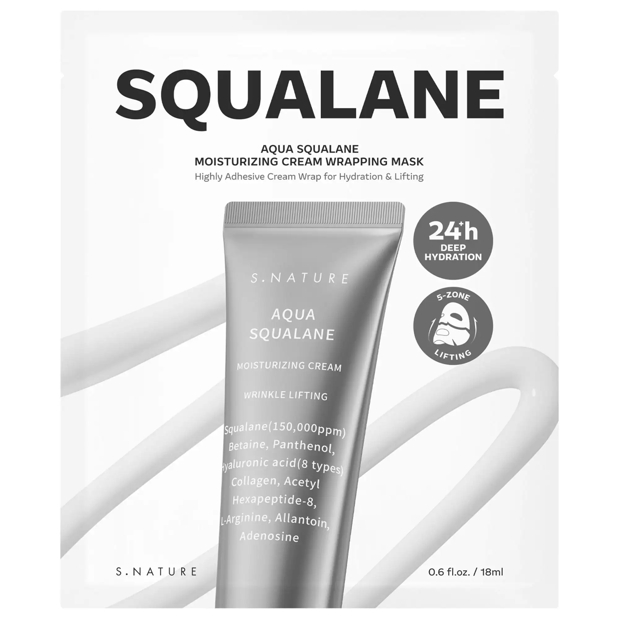 Aqua Squalane Cream Wrapping Sheet Mask for Hydration, Firming & Lifting, 4 Sheets
