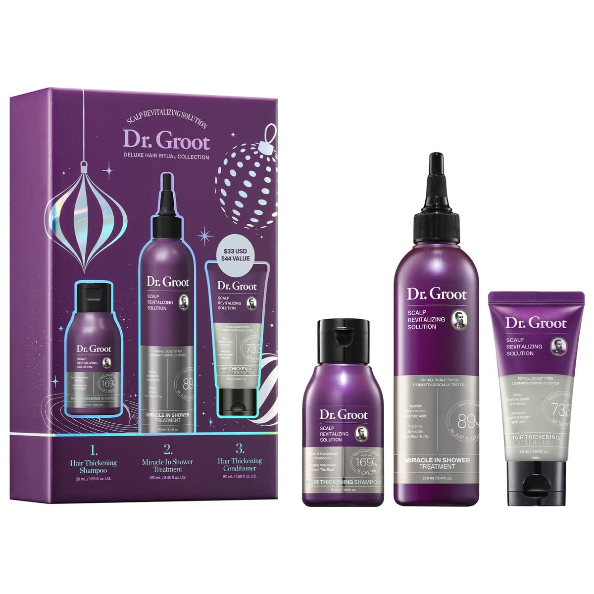 Hair Thickening Miracle In Shower Treatment & Mini Shampoo, Conditioner Set