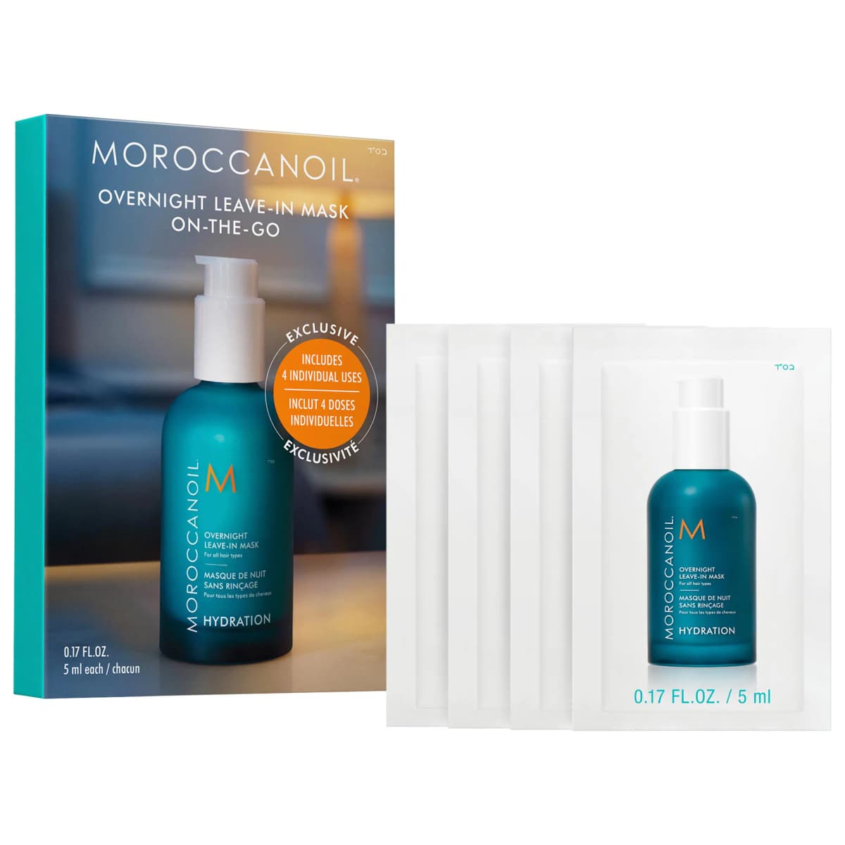 Mini Overnight Hydrating Leave-in Hair Mask Treatment Serum Sampler Set
