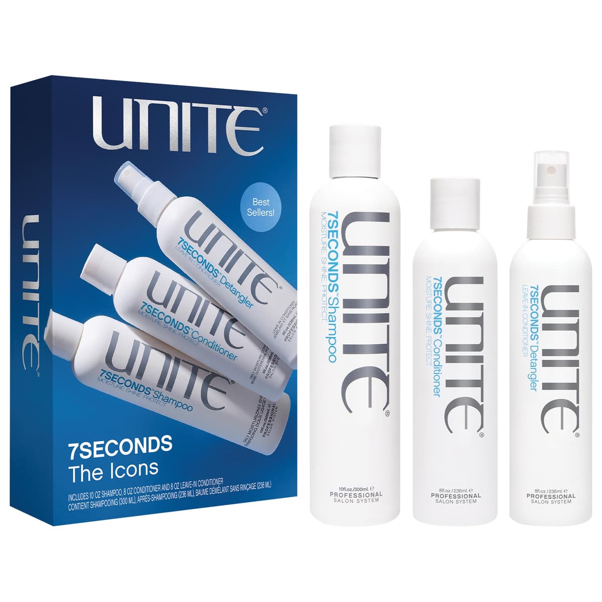 7SECONDS Hydrating Hair Gift Set with Shampoo, Conditioner & Detangler