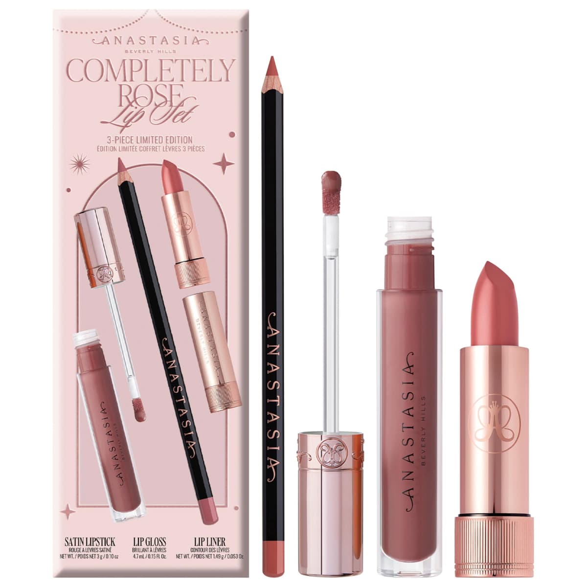 Completely Rose 3-Piece Lip Set